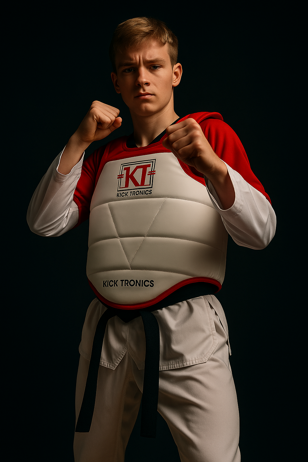 PowerChest Kicktronics, llevado en posición de guardia