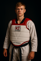 PowerChest Kicktronics, llevado de frente por un deportista