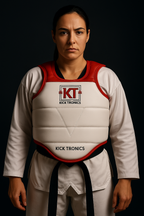 PowerChest Kicktronics, llevado de frente por una deportista