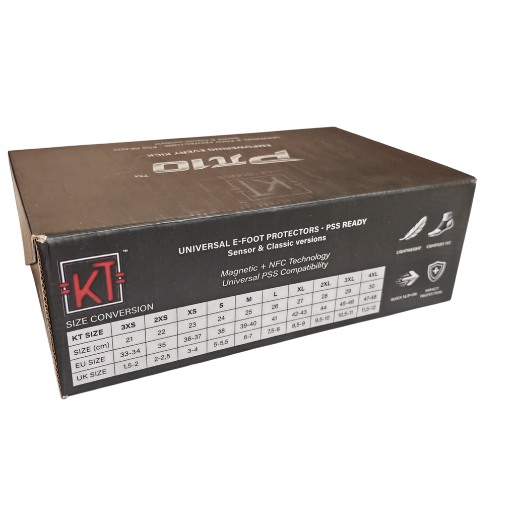 Kicktronics P10, confezione del prodotto con guida alle taglie