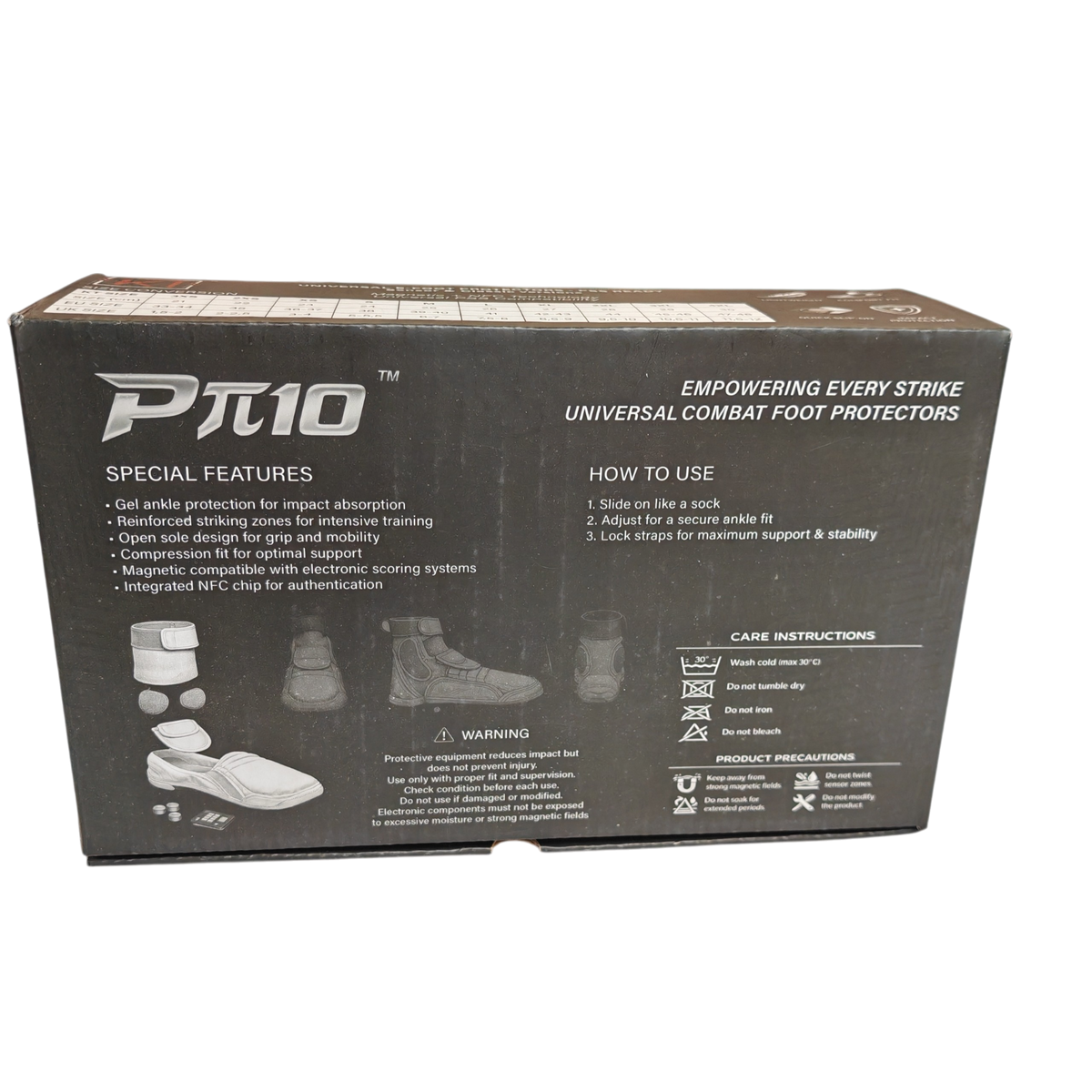 Kicktronics P10, retro della confezione con istruzioni